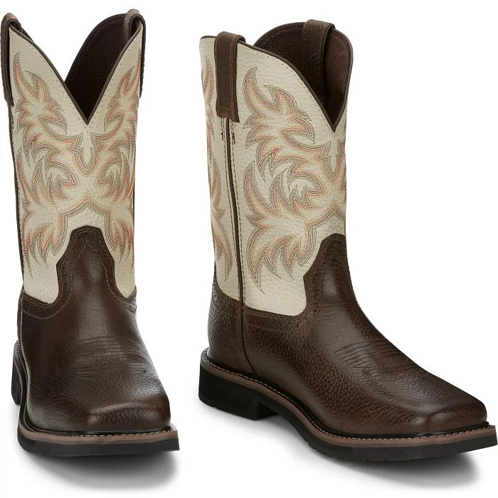 Men's Comfortable Boots Justin Mens Stampede Western Work Boots Style SE4683