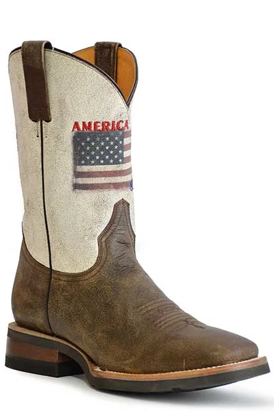 Men's Trendy Shoes ROPER MENS AMERICA STRONG SQUARE TOE BOOTS STYLE 09-020-7001-8416