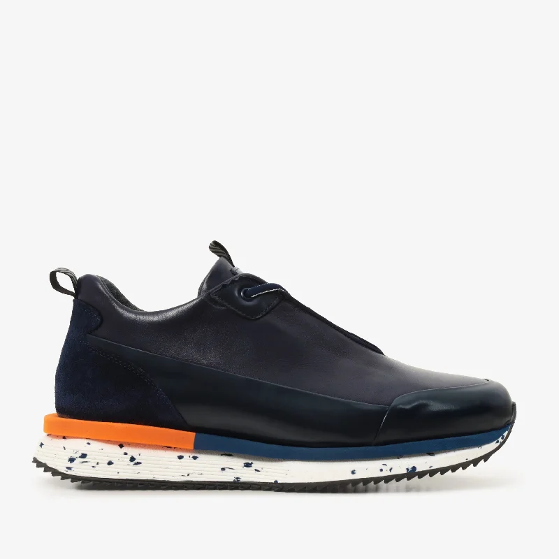 Men's Comfortable Boots The Milford Navy Blue  Leather Men Sneaker