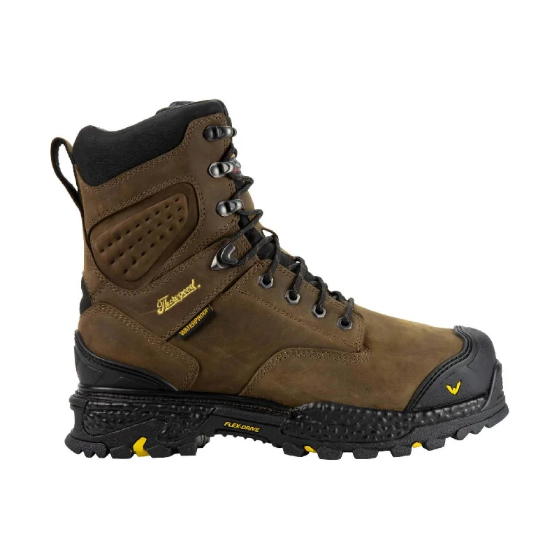 Men's Minimalist Boots Thorogood Men's Infinity FD 8 Inch Studhorse Insulated Waterproof Composite Toe Work Boot - Brown/Black/Yellow