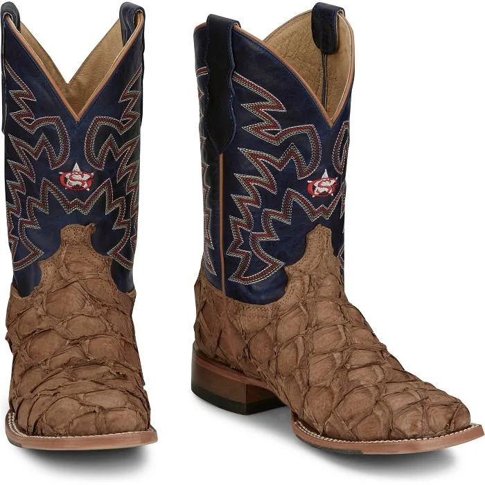 Men's Shock-Absorbing Shoes Justin Mens Ocean Front Pirarucu Square Toe Western Boots Style GR5707 Men's Shock-Absorbing Shoes Justin Mens Ocean Front Pirarucu Square Toe Western Boots Style GR5707