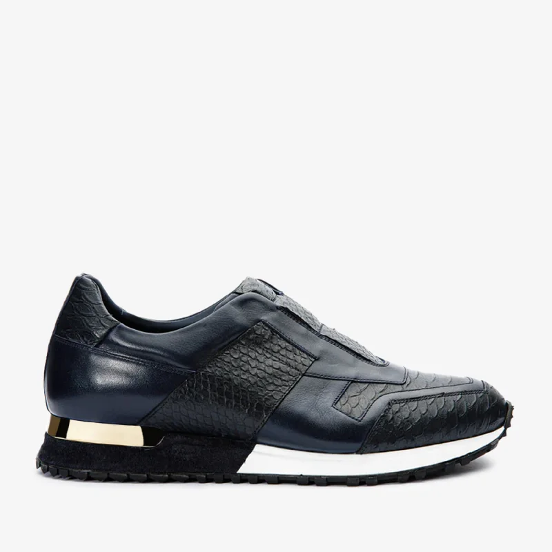 Lightweight Breathable Shoes For Men The Mugla Navy Snk Leather Men Sneaker Final Sale!