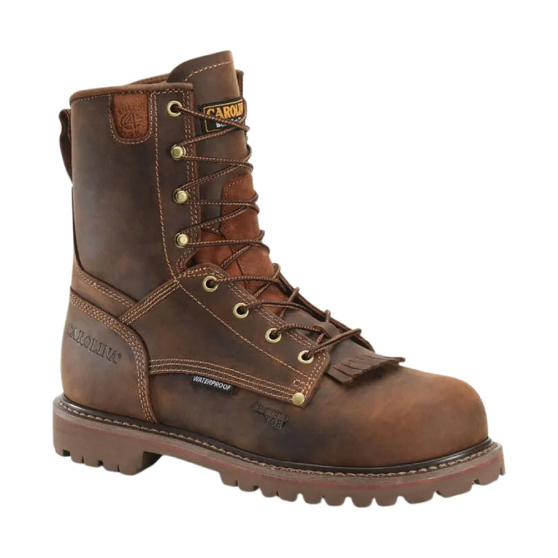 Sleek And Modern Shoes Carolina Men's 28 Series 8 Inch Waterproof Composite Toe Work Boots - Brown