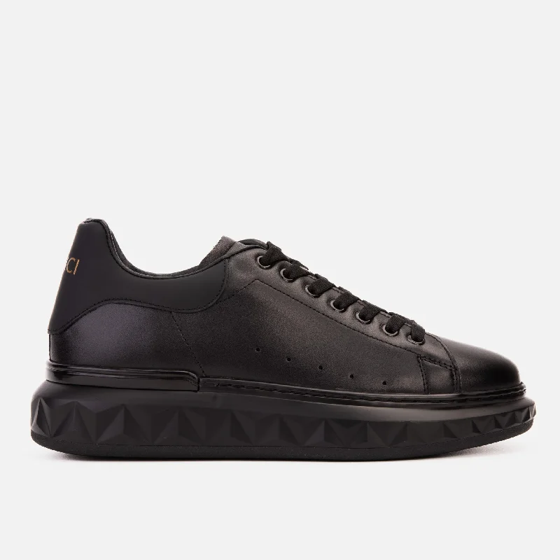 Men's Sporty Boots The Linq   Black Leather Men Sneaker