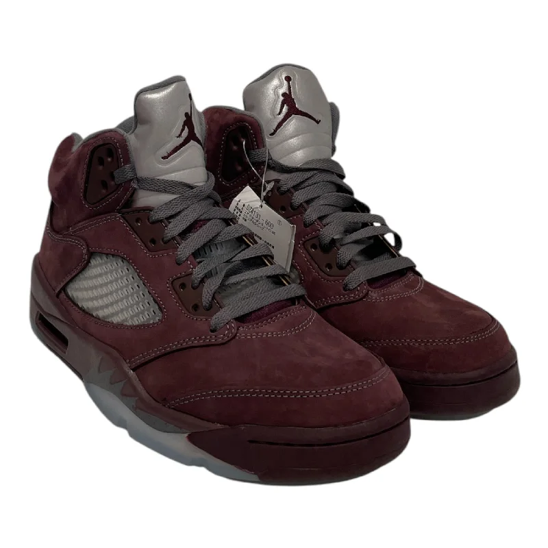 Men's Cozy Boots NIKE/Hi-Sneakers/US 8/Suede/BRD/JORDAN 5 RETRO BURGUNDY