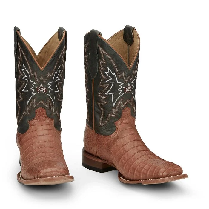 Men's Flexible Shoes Justin Mens Caiman Haggard Square Toe Western Boots Style GR5706