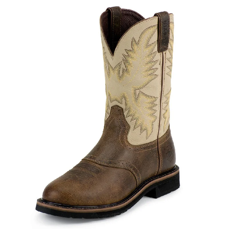 Men's Durable Boots Justin Men's Waxy Brown Roper