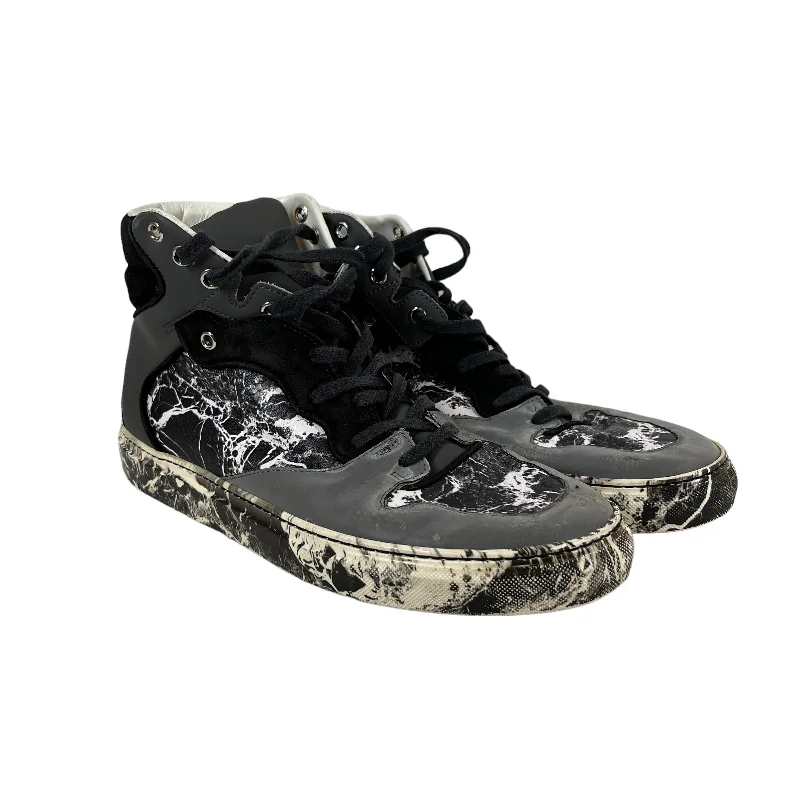 Men's Versatile Shoes BALENCIAGA/Hi-Sneakers/EU 43/All Over Print/Leather/BLK/Arena Splat