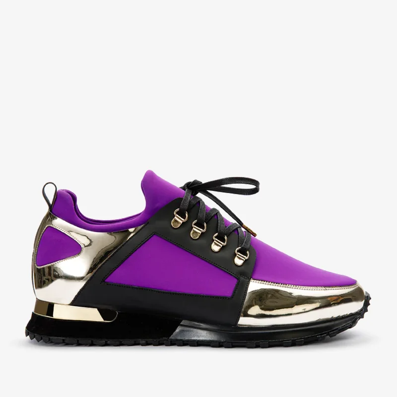 Men's High-Quality Boots The Emir Purple Leather Men Sneaker Limited Edition