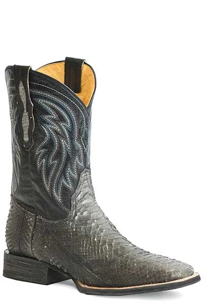 Men's Cushioned Boots ROPER MENS PEYTON PYTHON SQUARE TOE BOOTS STYLE 09-020-6500-8547