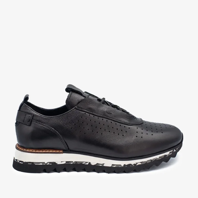 Men's Slip-Resistant Shoes The Pennsylvania Black Leather Men Sneaker Final Sale!