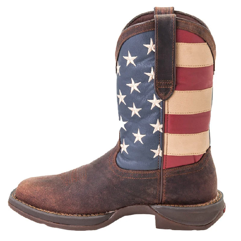Men's Temperature-Regulating Shoes Durango Men's Patriotic Flag Square Toe Boots