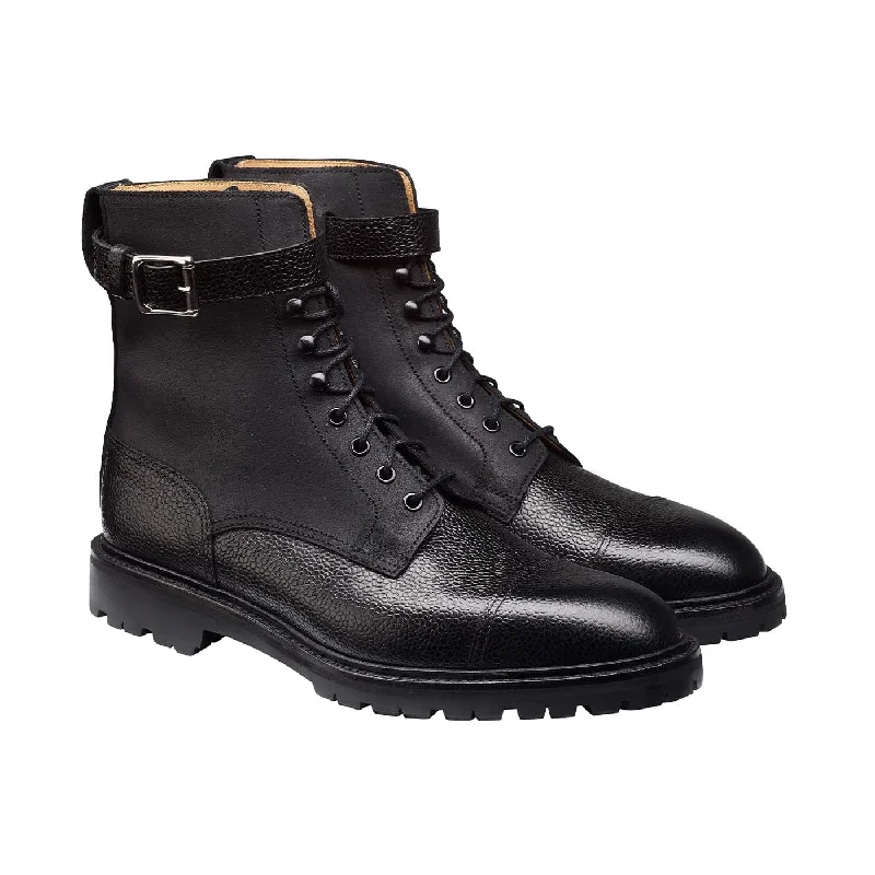Weekend Special Offer On Sports Shoes Aldershot Black Scotch Grain & Black Rough-Out Suede