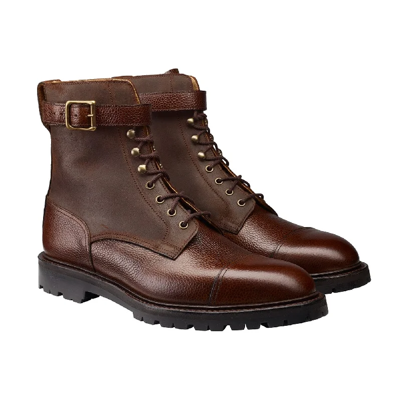 Exclusive Shoe Sale Event Happening Now Aldershot Dark Brown Scotch Grain & Dark Brown Rough-Out Suede