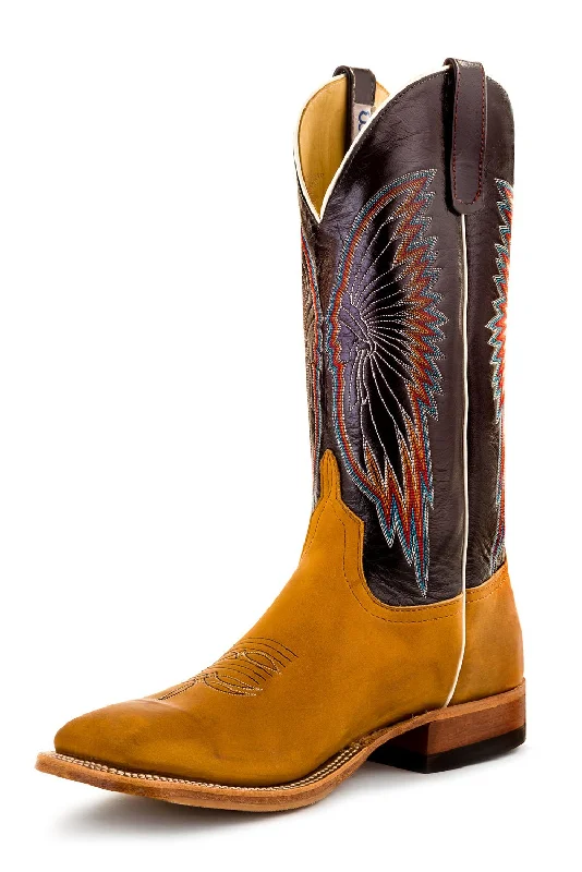 Anderson Bean Mens 13in Burnished Rust/Essex Blue Leather Cowboy Boots