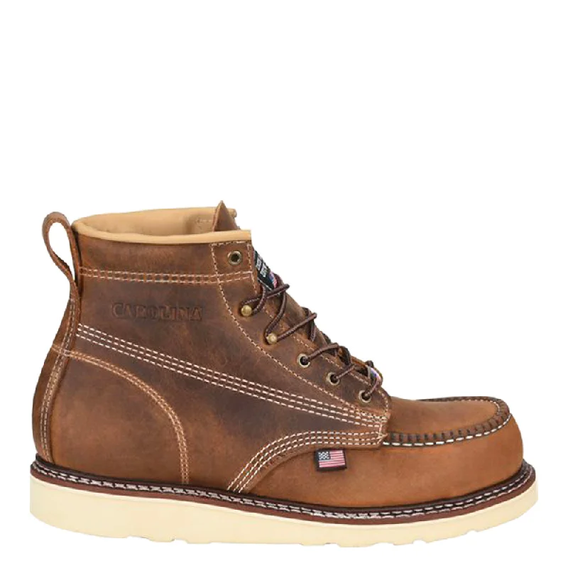 Men's Elegant Boots Carolina Men's AMP 6" USA Moc Toe Wedge Boots