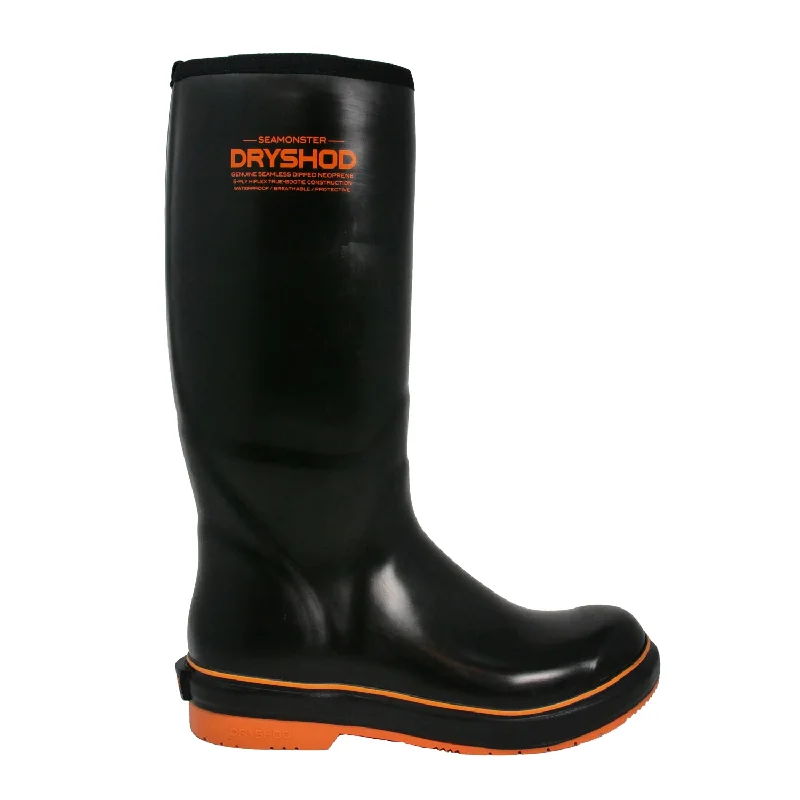 Men's Lightweight Shoes Dryshod Mens Seamonster Premium Fishing Black/Orange Rubber Hunting Boots