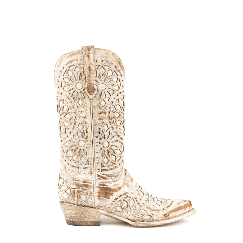 Biggest Shoe Sale Of The Year Ferrini Ladies Shabby Chic Leather Mandala V-Toe Cowboy Boots