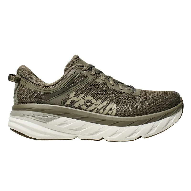 Hoka One One Men's Bondi 7 Olive Haze/White