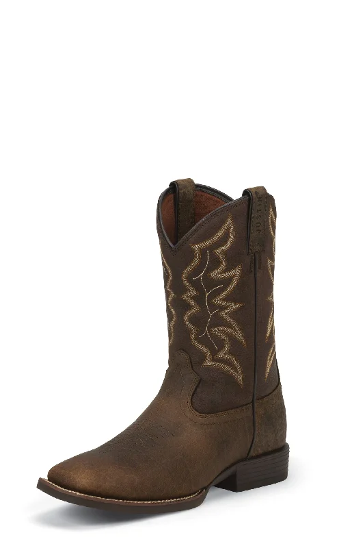 Men's Classic Boots Justin Mens Pebble Brown Leather Western Boots 11in Cowboy