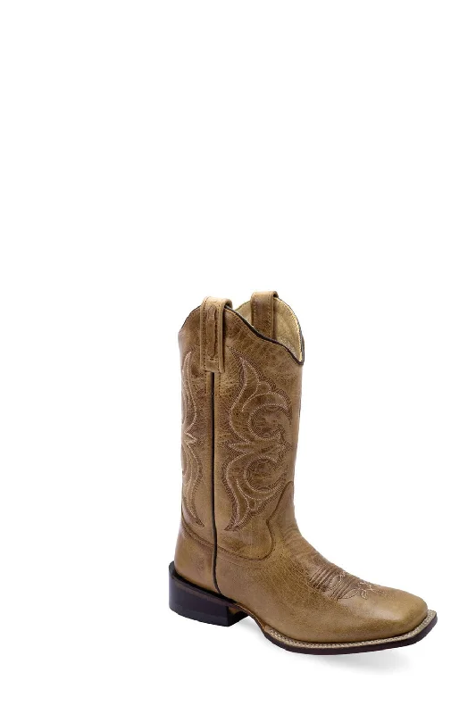 Old West Womens Western Cactus Tan Leather Cowboy Boots