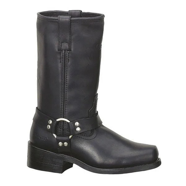 Men's Modern Boots RideTecs Mens Black 13in Harness Boot Full Grain Leather Biker