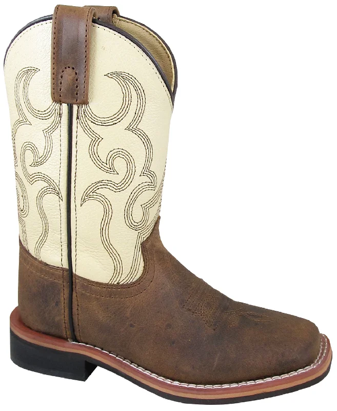 Smoky Mountain Youth Boys Scout Brown/Cream Leather Cowboy Boots